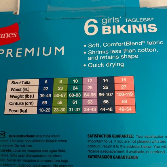 COPY - New Hanes 6 girls bikini size 12. - Picture 4 of 5